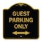 Signmission Guest Parking W/ Bidirectional Arrow, Black & Gold Aluminum Sign, 18" x 18", BG-1818-23930 A-DES-BG-1818-23930 - alternate 1